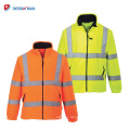 Orange Hallo Vis Fleece Jacke Sicherheit gefüttert Warm ANSI Klasse 3 reflektierende Reißverschluss Arbeit Uniform Coat OEM